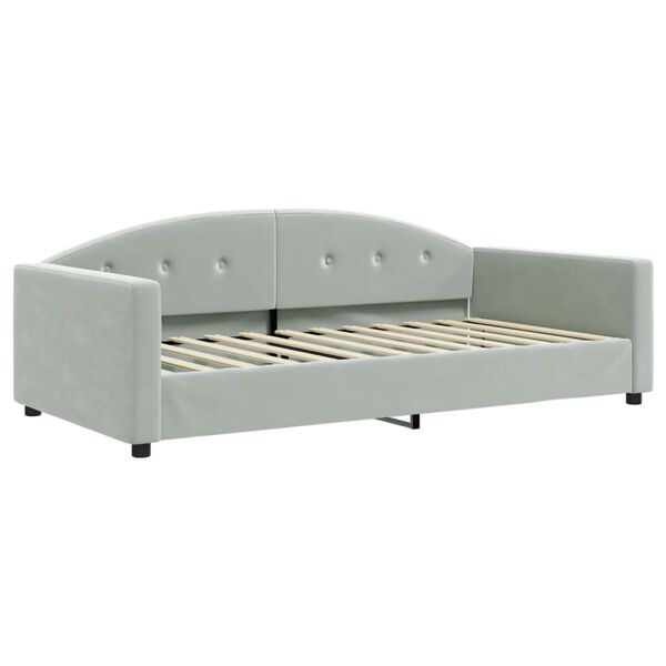 vidaXL Tagesbett Ausziehbar mit Schubladen Hellgrau 100x200 cm Samt