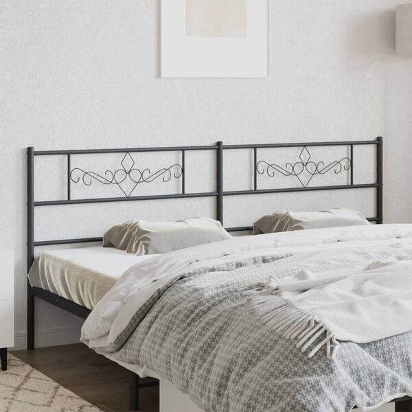vidaXL Kopfteil Metall Schwarz 180 cm