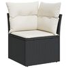 vidaXL Gartensofa-set mit Speicher 7 pcs Schwarz und Creme Poly-Rattan