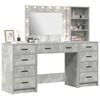 vidaXL Schminktisch mit Schubladen 3 pcs Beton Grau Holzwerkstoff