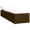 vidaXL Sonnenliege mit Auflage und Teetisch Poly Rattan Braun