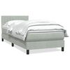 vidaXL Boxspringbett mit Matratze Hellgrau 90x210 cm Samt