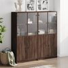 vidaXL B&uuml;cherschrank mit T&uuml;ren Braun Eichen-Optik 136x37x142 cm