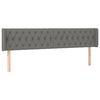 vidaXL LED Kopfteil Dunkelgrau 183x16x78/88 cm Stoff
