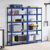vidaXL Lagerregale mit 5 B&ouml;den 2 Stk. Blau Stahl & Holzwerkstoff