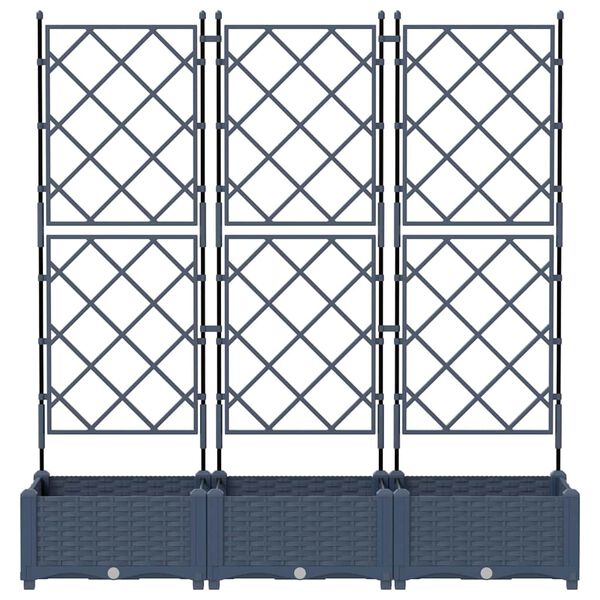 vidaXL Garten-Pflanzgef&auml;&szlig; 3 pcs Grau 120 x 40 x 125,5 cm Stahl