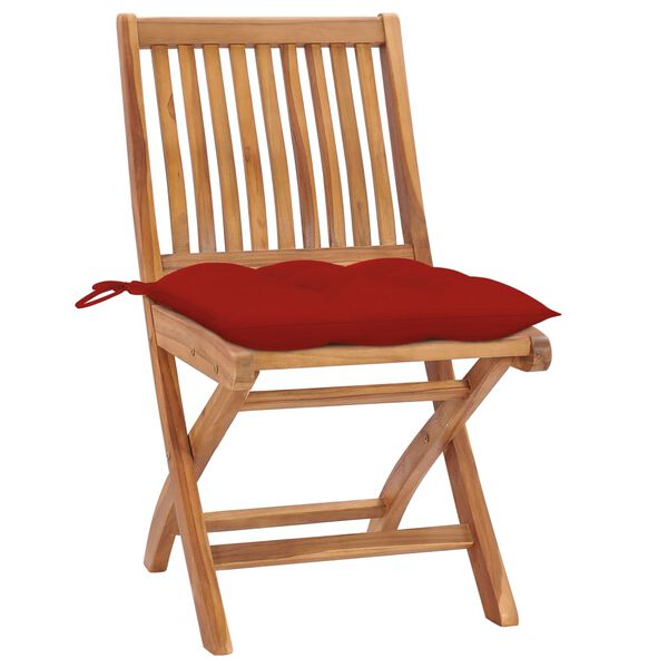 vidaXL Klappbare Gartenst&uuml;hle mit Kissen 8 Stk. Massivholz Teak