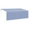 vidaXL Einziehbare Markise Blau und wei&szlig; 350 x 200 cm Stoff und Metall