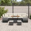 vidaXL Garten-Sofa-Set mit Kissen 10 pcs Schwarz und Creme
