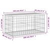 vidaXL Gartenbank aus Gabionen 103x44x42 cm Massivholz Kiefer
