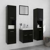 vidaXL Badm&ouml;bel-Set Schwarz Holzwerkstoff