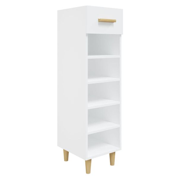 vidaXL Schuhschrank Hochglanz-Wei&szlig; 30x35x105 cm Holzwerkstoff