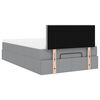 vidaXL Ottoman-Bett mit Matratze Hellgrau 120x200 cm Stoff
