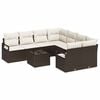 vidaXL Sofa-Set 9 Stk. 8-Sitzanzahl Braun und Creme Polyrattan