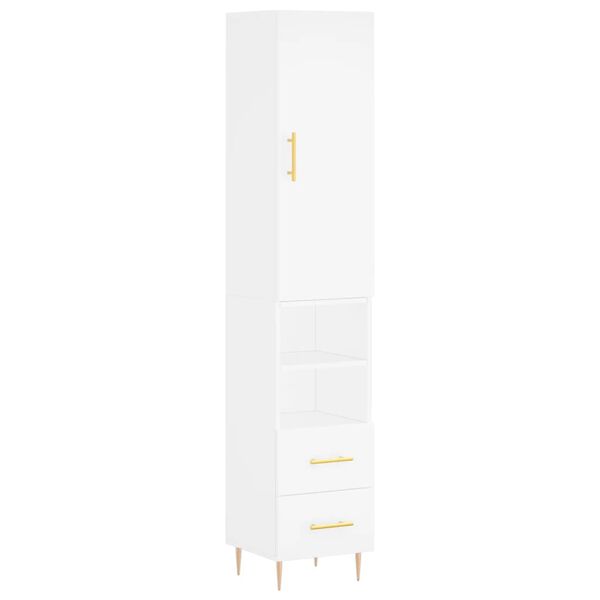 vidaXL Highboard Wei&szlig; 34,5x34x180 cm Holzwerkstoff