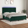vidaXL Boxspringbett mit Matratze & LED Dunkelgr&uuml;n 180x200 cm Samt