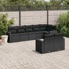 vidaXL 8-tlg. Garten-Sofagarnitur mit Kissen Schwarz Poly Rattan