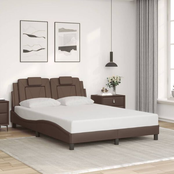 vidaXL Bettgestell "Viana" ohne Matratze Braun 120x200 cm Kunstleder