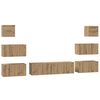 vidaXL TV-Schrankset Wandmontiert 8 pcs Artisan-Eiche Holzwerkstoff