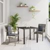 vidaXL Garten Essgruppe mit Kissen 3 pcs Grau Poly-Rattan