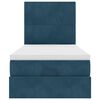 vidaXL Ottoman-Bett mit Matratzen & LEDs Dunkelblau 80x200 cm Samt