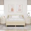 vidaXL Boxspringbett mit Matratze Creme 160 x 200 cm Stoff