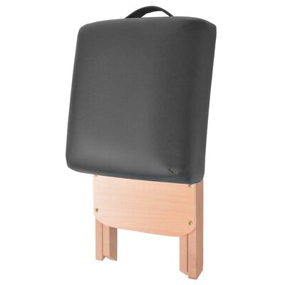 vidaXL Massage-Klapphocker 12 cm dicker Sitz & 2 Nackenrollen Schwarz