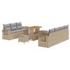vidaXL Gartensofa-set 10 stk. Beige Poly-Rattan