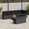 vidaXL Garten-Sofa-Set mit Kissen mit Speicher 9 pcs Schwarz