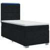 vidaXL Boxspringbett mit Matratze Schwarz 80 x 200 cm Stoff