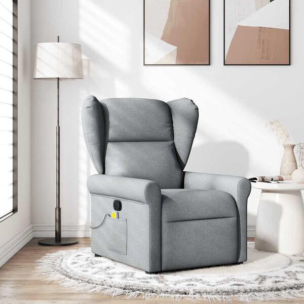 vidaXL Massagesessel Hellgrau Stoff