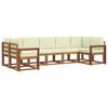 vidaXL Outdoor-Sofagarnitur 7 stk. Natur und Creme