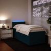 vidaXL Boxspringbett mit Matratze Blau 90x200 cm Samt