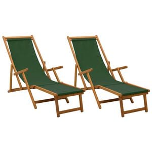 vidaXL Klappbare Sonnenliege 2 pcs 3 Position Massives Eukalyptus Holz