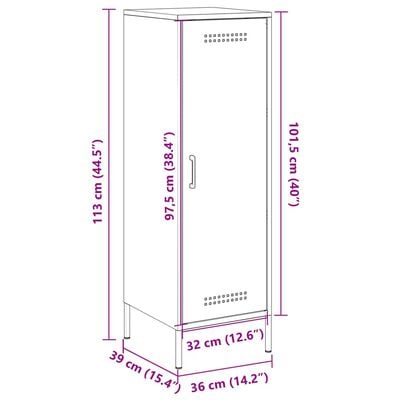 vidaXL Highboard Rosa 36x39x113 cm Stahl