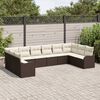 vidaXL Gartensofa-set mit Speicher 10 pcs Braun und Wei&szlig; Poly-Rattan
