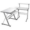 vidaXL Eck-Computertisch Wei&szlig; 132x112x99 cm Holzwerkstoff