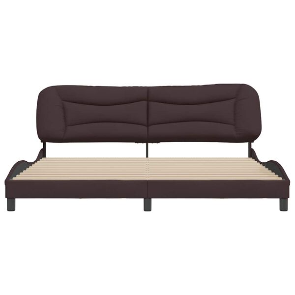 vidaXL Bettgestell ohne Matratze "Hvar" Dunkelbraun 200x200 cm Stoff