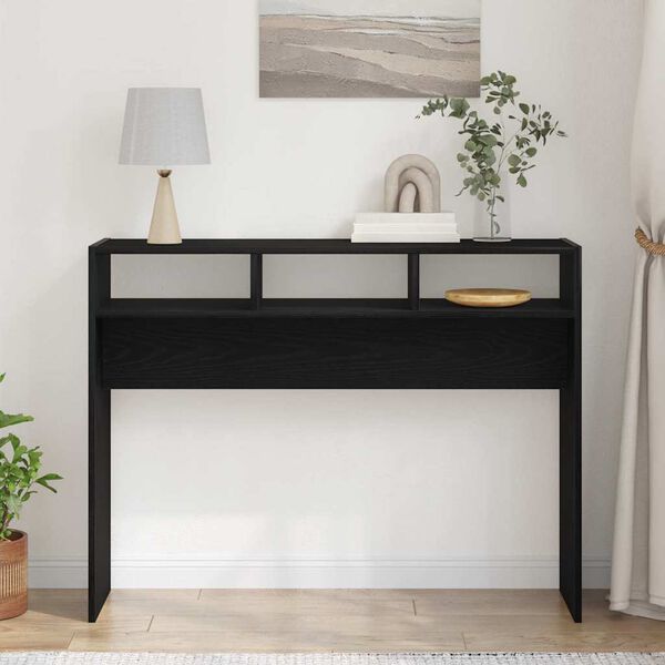 vidaXL Konsolentisch Schwarz Eichen-Optik 105 x 30 x 80 cm
