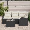 vidaXL Sofa Set mit Kissen 5 pcs Schwarz und Wei&szlig; Poly-Rattan