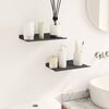 vidaXL Wandregal mit Regal 2 pcs Schwarz 30 x 17,5 x 2,5 cm