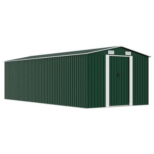vidaXL Ger&auml;tehaus 257x580x181 cm Metall Gr&uuml;n