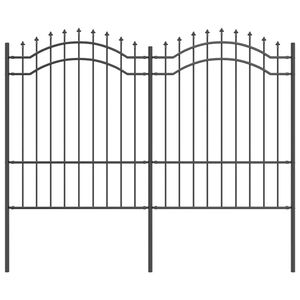 vidaXL Gartenzaun Grau 240 x 190 cm Pulverbeschichteter Stahl