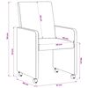 vidaXL Esszimmerst&uuml;hle mit Rollen 2 pcs Rot 57 x 66 x 94 cm Kunstleder