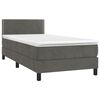 vidaXL Boxspringbett mit Matratze Dunkelgrau 90x190 cm Samt