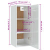 vidaXL H&auml;ngeschrank Hochglanz-Wei&szlig; 35x34x90 cm Holzwerkstoff