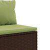 vidaXL 5-tlg. Garten-Sofagarnitur mit Kissen Braun Poly Rattan