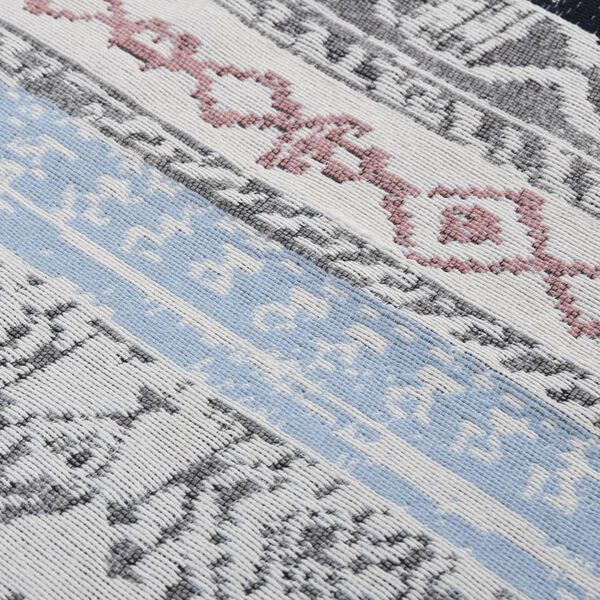 vidaXL Teppich Rosa und Aquamarin 100x200 cm Baumwolle