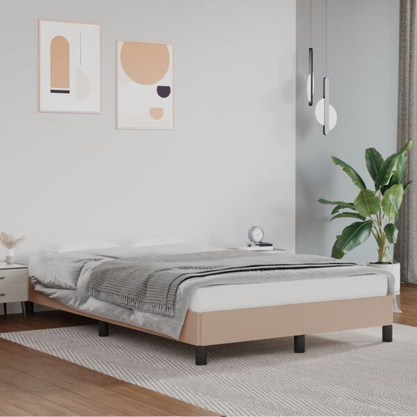 vidaXL Bettgestell ohne Matratze Cappuccino-Braun 120x190cm Kunstleder