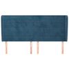 vidaXL Kopfteil mit Ohren Dunkelblau 163x23x118/128 cm Samt